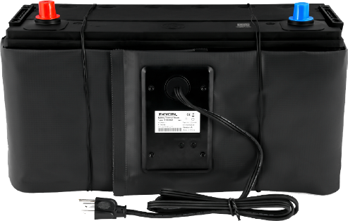 BTW battery heating sleeve wrapped around a battery